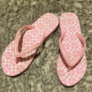 Coach pink flip flops